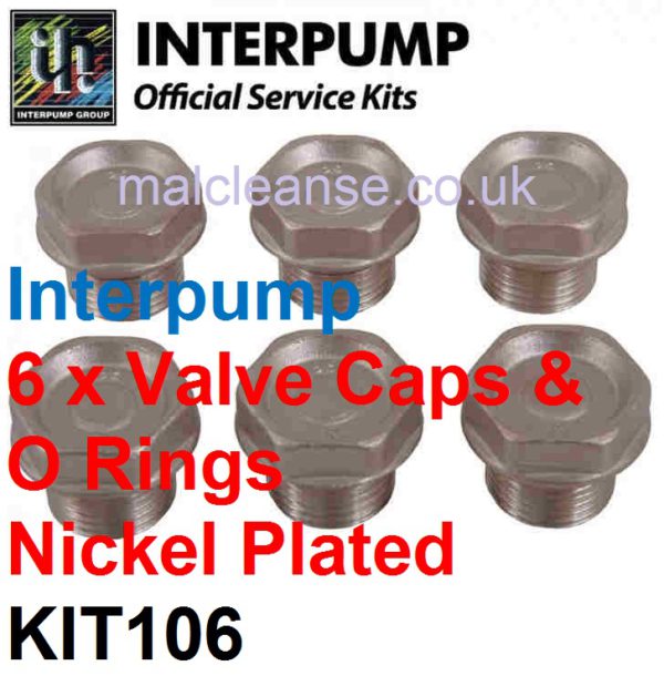 Interpump KIT106 6 x Valve Caps with O Rings