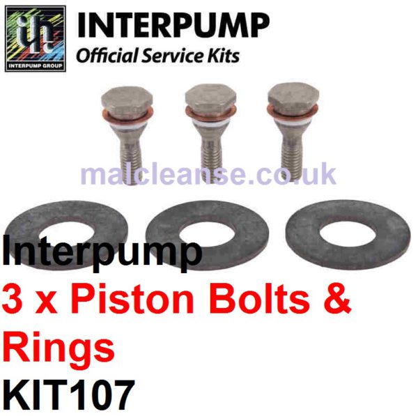 Interpump KIT107 3 x Piston Bolts with Rings & Washers