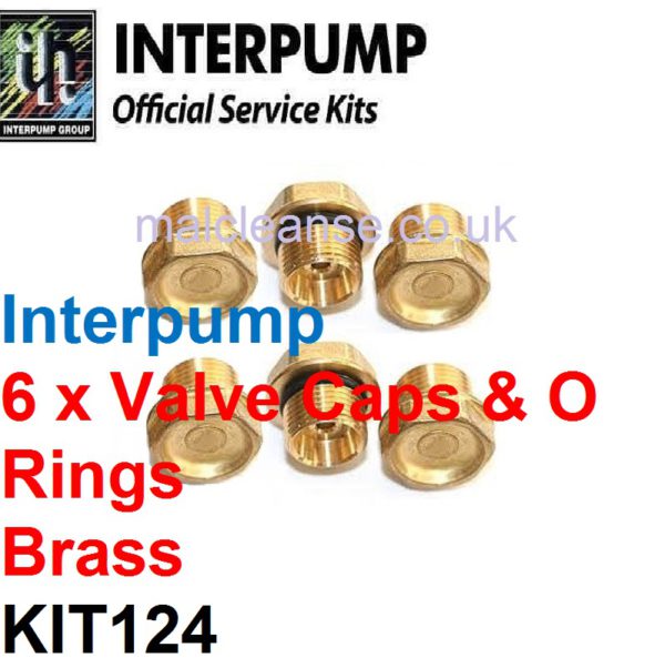 Interpump KIT124 6 x Valve Caps with O Rings