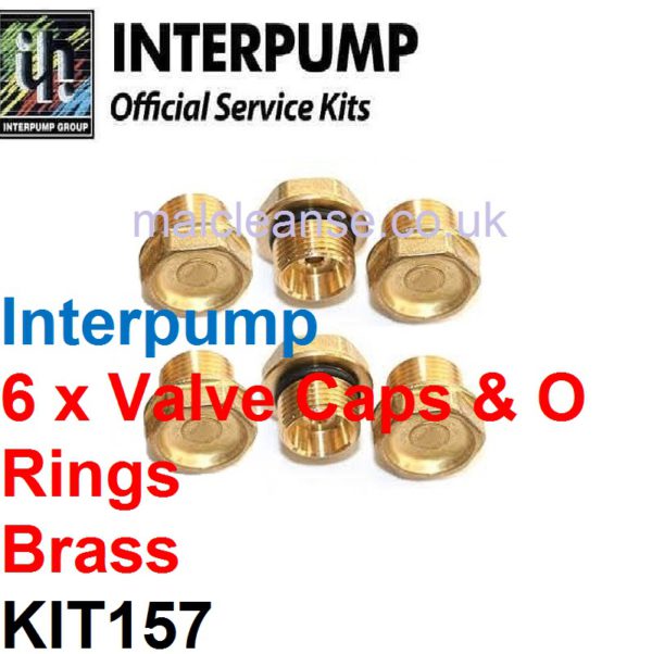 Interpump KIT157 6 x Valve Caps with O Rings