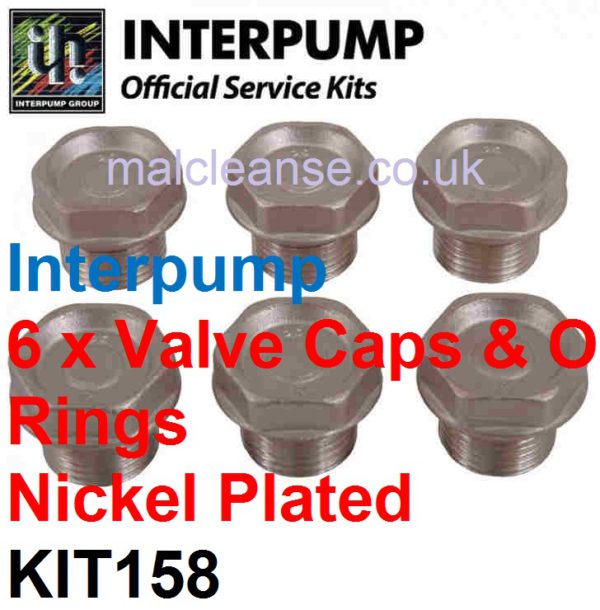 Interpump KIT158 6 x Valve Caps with O Rings