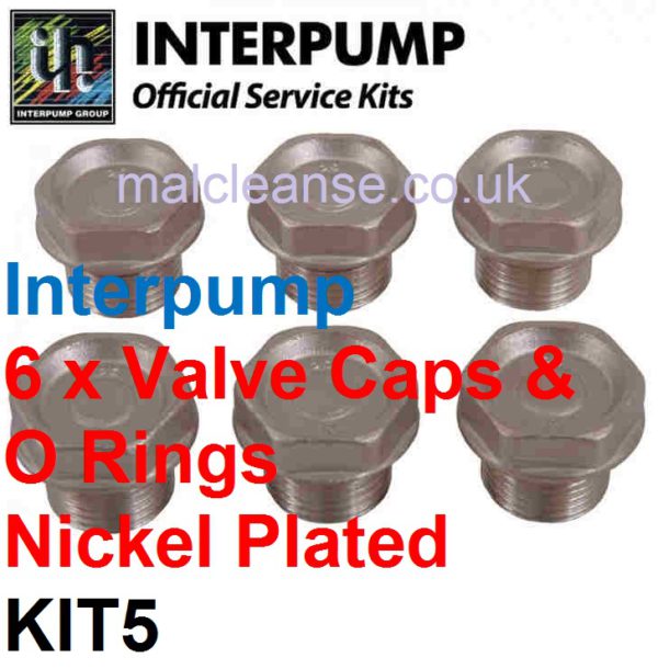 Interpump KIT5 6 x Valve Caps with O Rings