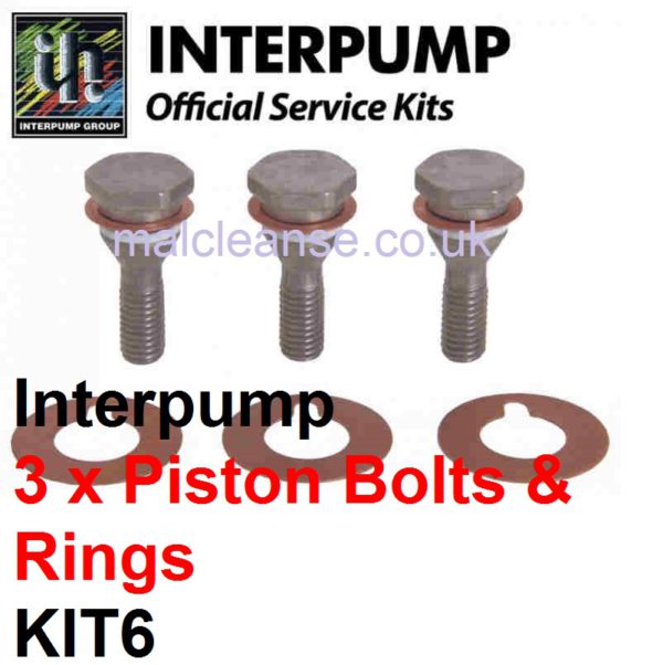 Interpump KIT6 3 x Piston Bolts with Rings & Washers
