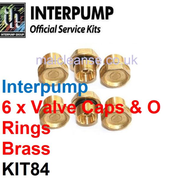 Interpump KIT84 6 x Valve Caps with O Rings