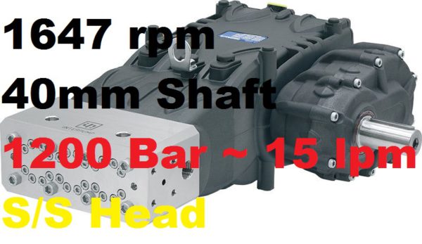 Pratissoli 1200 Bar 15 lpm Pressure Pump VF12-GB18