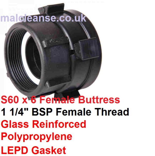 S60 IBC x 1 1/4" BSP Female Threaded Swivel-It Adaptor 505-1026