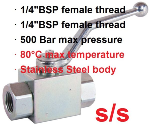 SS 1/4" Female x 1/4" Female BSP Ball Valve BV14FSS
